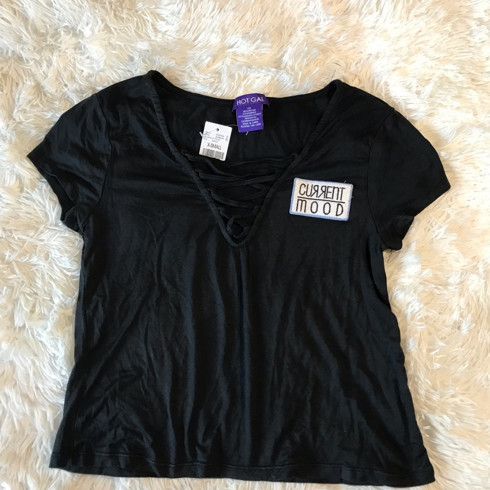 Hot Gal Lace Up Baby Tee